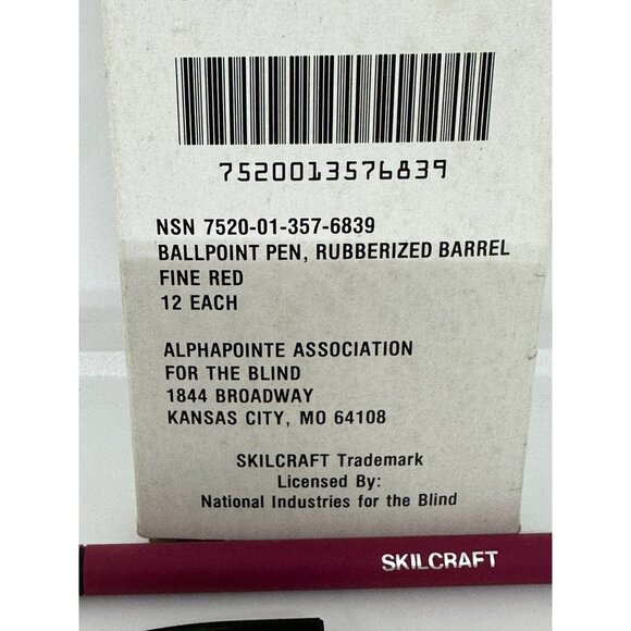 VTG SKILCRAFT Rubberized Refillable Pens Fine Red Point 1 Dozen NIB - Picture 4 of 6